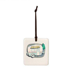 White Camper Magnetic Ornament